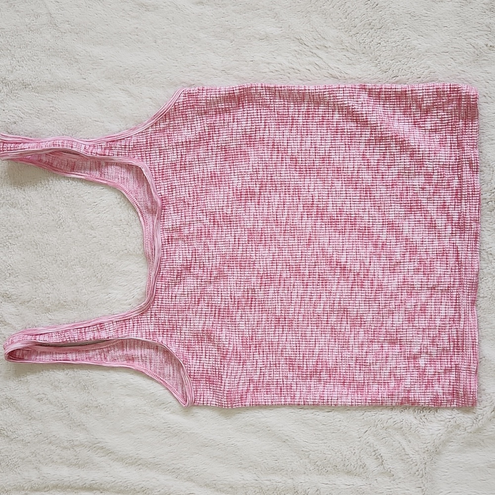 Anthropologie Heathered Pink Ribbed Tank Top | Women's Size Medium - Picture 5 of 5